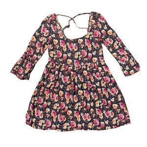 American Eagle Women's Size S Floral Smocked Bodice Babydoll Mini Dress